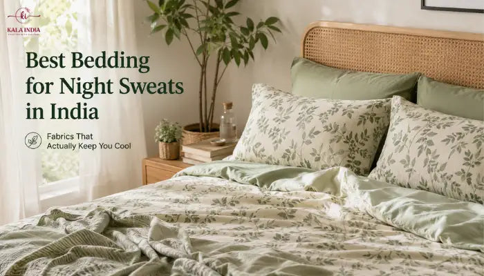 Breathable cotton bedding for night sweats with cooling fabrics for hot sleepers in India