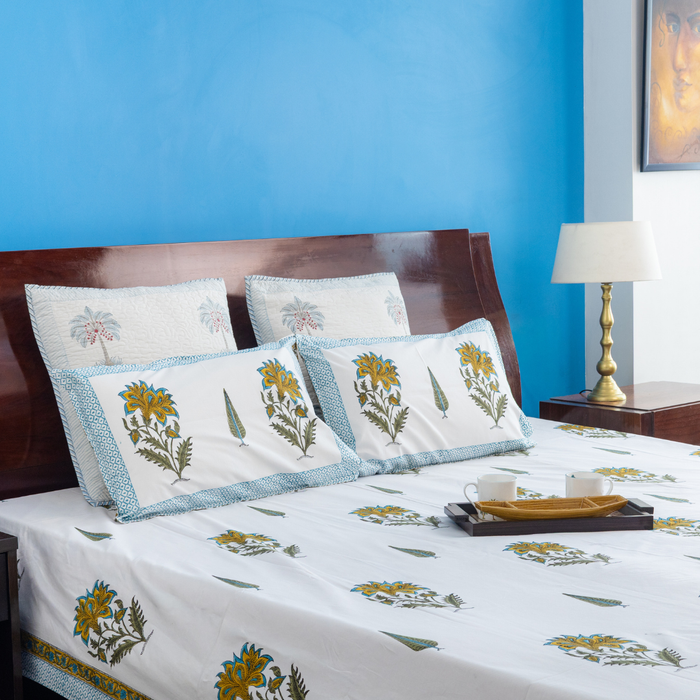 Amber Bloom Cotton Bedsheet