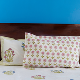 Blush Bouquet Cotton Bedsheet (Pink)