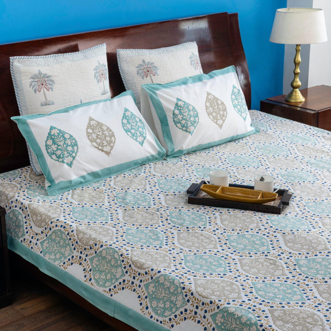 Green Tranquil Cotton Bedsheet