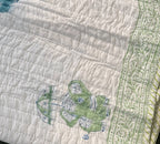 Elephant Joy Baby Quilt (White)