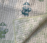 KalaIndia Elephant Joy Baby Quilt (White) – quilts for kids (folded view)