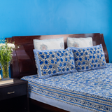 Blue-Jaal Cotton Bedsheet