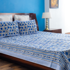 Blue-Jaal Cotton Bedsheet