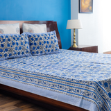 Blue-Jaal Cotton Bedsheet