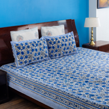 Blue-Jaal Cotton Bedsheet