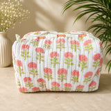 Carnation Bloom Quilted Pouch