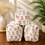 Carnation Bloom Quilted Pouch