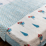 KalaIndia Dream Nest Bedcover – quilted bed sheets (styled on a bed)