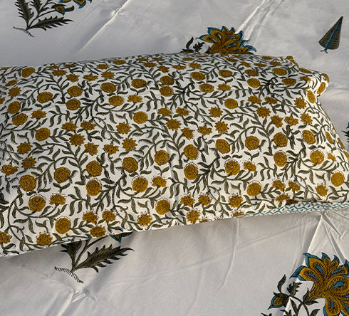 Amber Bloom Cotton Bedsheet