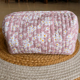 Mauve Daisy Quilted Pouch