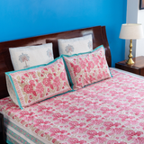 KalaIndia Paisley Pink Bedsheet – floral bedsheet (folded stack view)