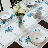 KalaIndia Pine Print Table Runner – cotton table runner (close-up of the print detail)