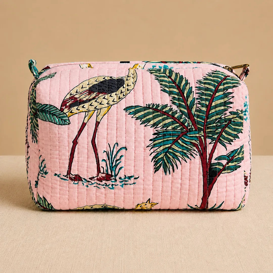Crane Garden Quilted Pouch