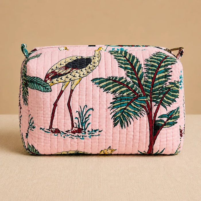 Crane Garden Quilted Pouch