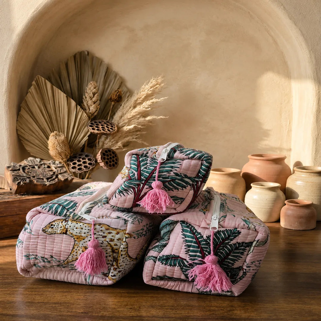 Crane Garden Quilted Pouch