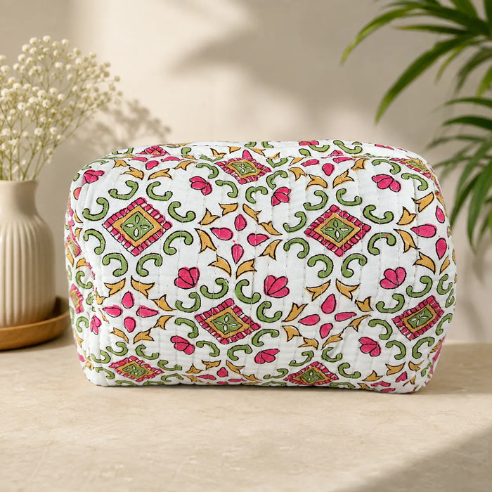 Rose Trellis Quilted Pouch