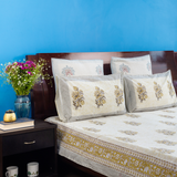 KalaIndia Sunbeam Cotton Bedsheet – cotton bedsheets online (flat lay view)