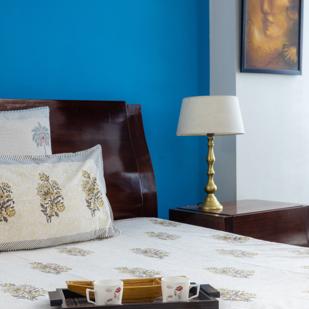 KalaIndia Sunbeam Cotton Bedsheet – cotton bedsheets online (close-up of the hand block print detail)