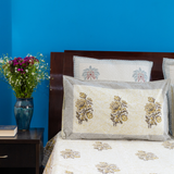KalaIndia Sunbeam Cotton Bedsheet – pure cotton bedsheet double bed (styled on a bed)