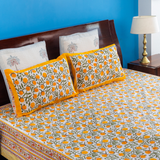 Yellow Blossom Cotton Bedsheet