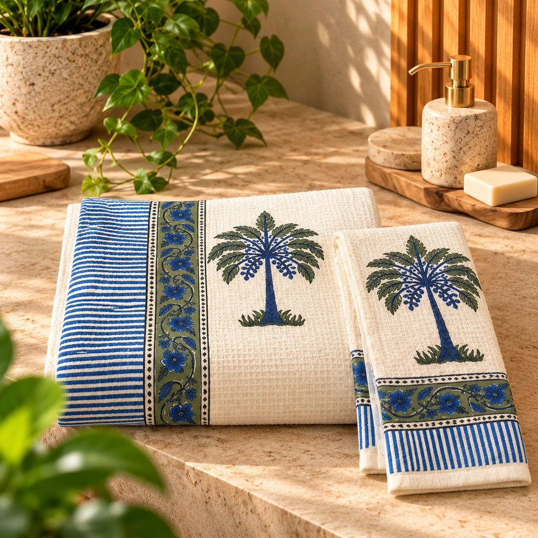 Palm Grove Cotton Bath Towel Set of 3